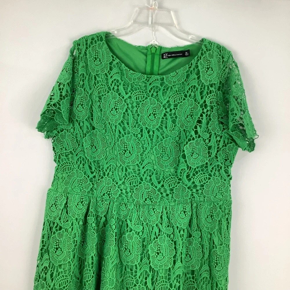 New York & Company Floral Lace Dress womens size XL